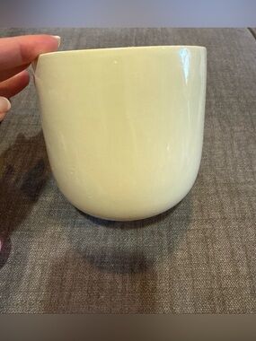 Minimalist Cream Ceramic Planter - Unbranded